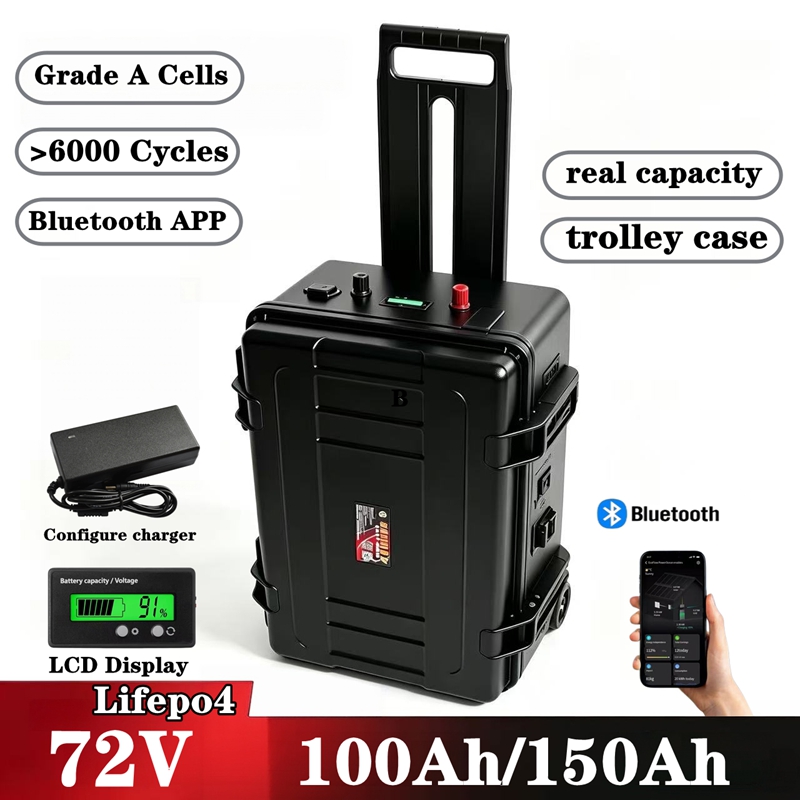 Lifepo4 72V 100Ah Battery Pack Ev - Batterie lithium LiFePO4 étanche 72V 150Ah